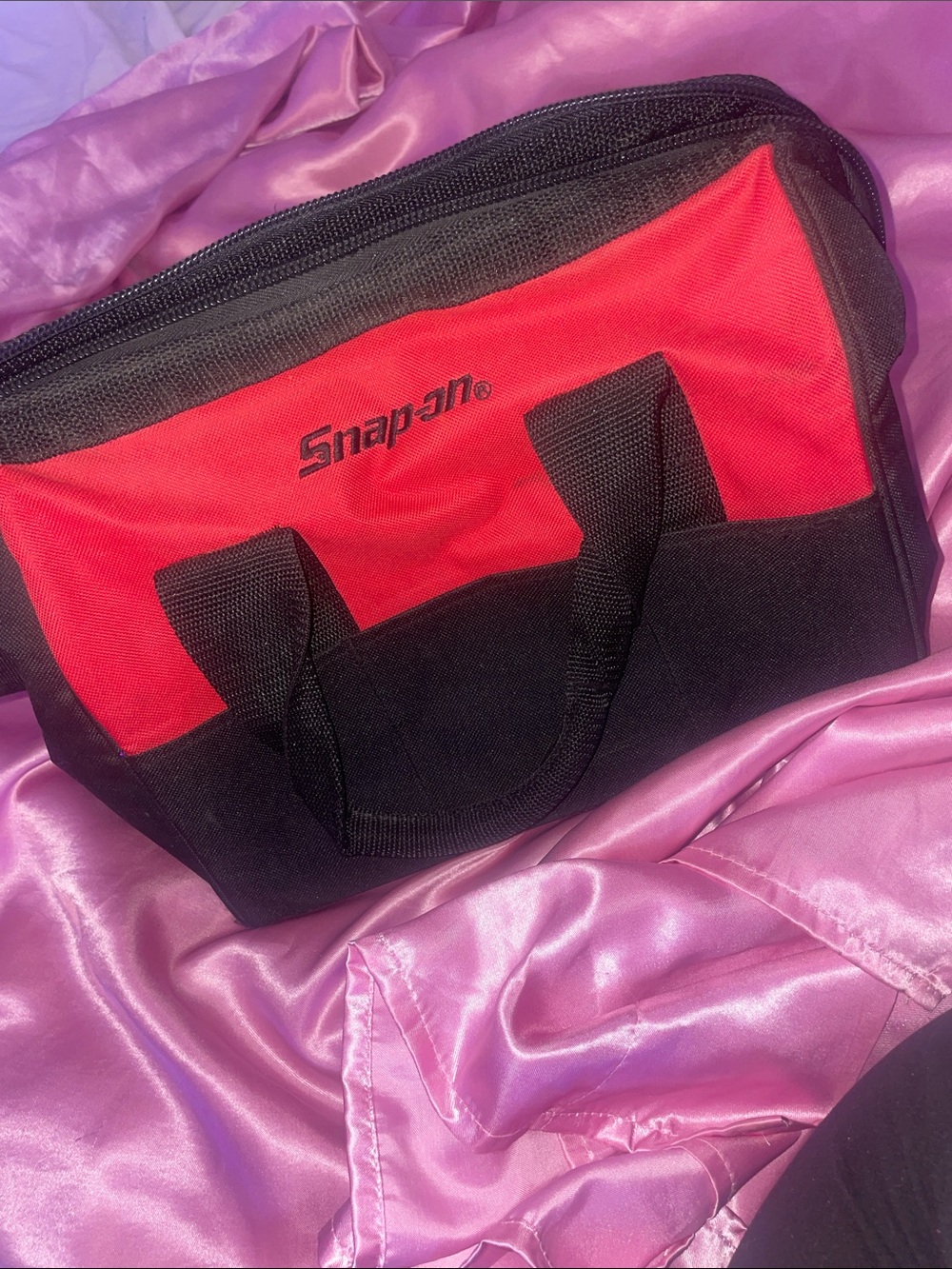 Snap On Red Canvas Bag